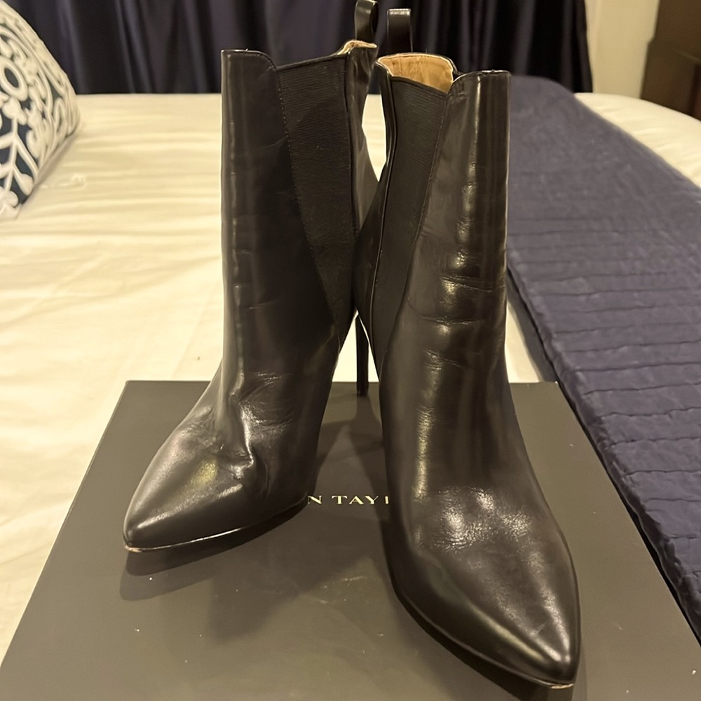 Ann Taylor Black Leather Boots 4 inch